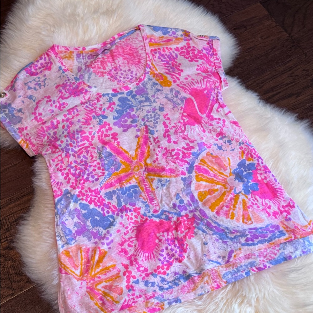 Lilly Pulitzer Pink and Orange Starfish Tee